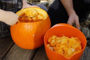 image of pumpkin pulp for halloween devotional