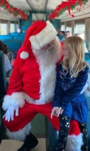 the joy of my daughter with Santa