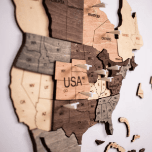 Wooden Map from Etsy